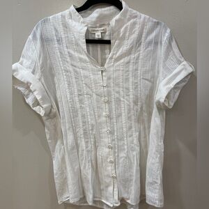 Coldwater Creek White Button-Down Blouse